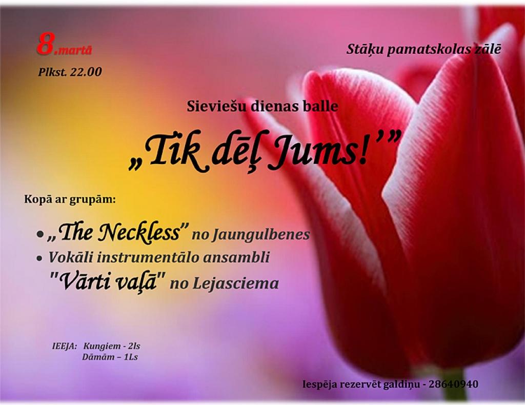 Stāķu pamatskolas zālē - Sieviešu dienas balle