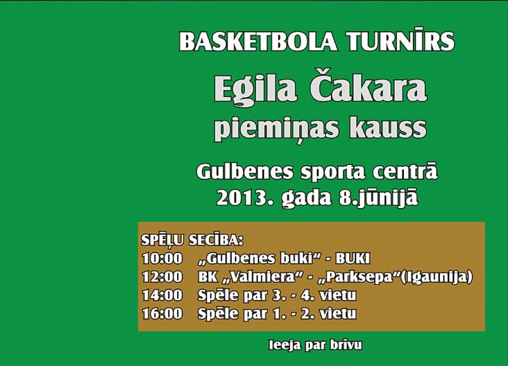 Basketbola turnīra "Egila Čakara piemiņas kauss"