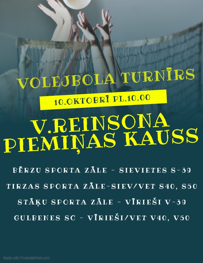 Gulbenes novadā notiks volejbola turnīrs "V.Reinsona piemiņas kauss 2020" (nolikums)