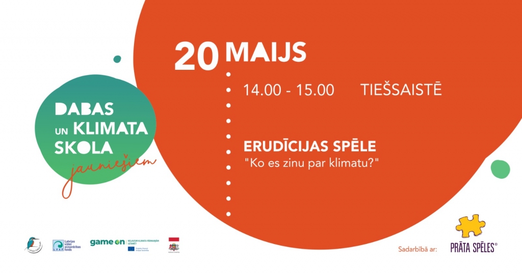 Latvijas Dabas fonds aicina jauniešus piedalīties erudīcijas spēlē “Ko es zinu par klimatu?” par dabas un klimata tēmām