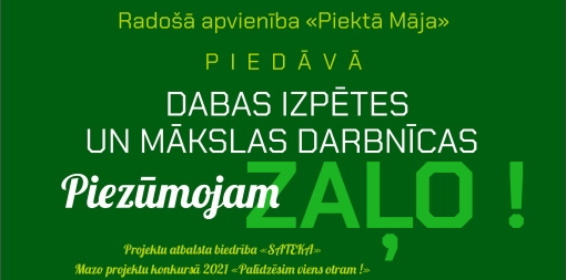 “Piektā Māja” Gulbenē piedāvā dabas izpētes un mākslas darbnīcas “Piezūmojam zaļo”