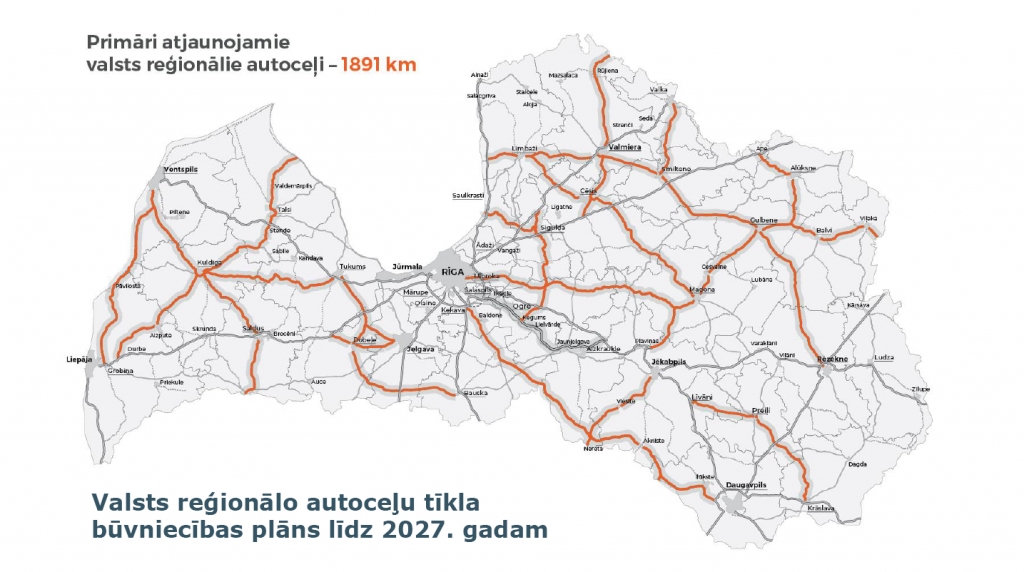 Autoceļu padome apstiprina Reģionālo autoceļu būvniecības plānu līdz 2027. gadam